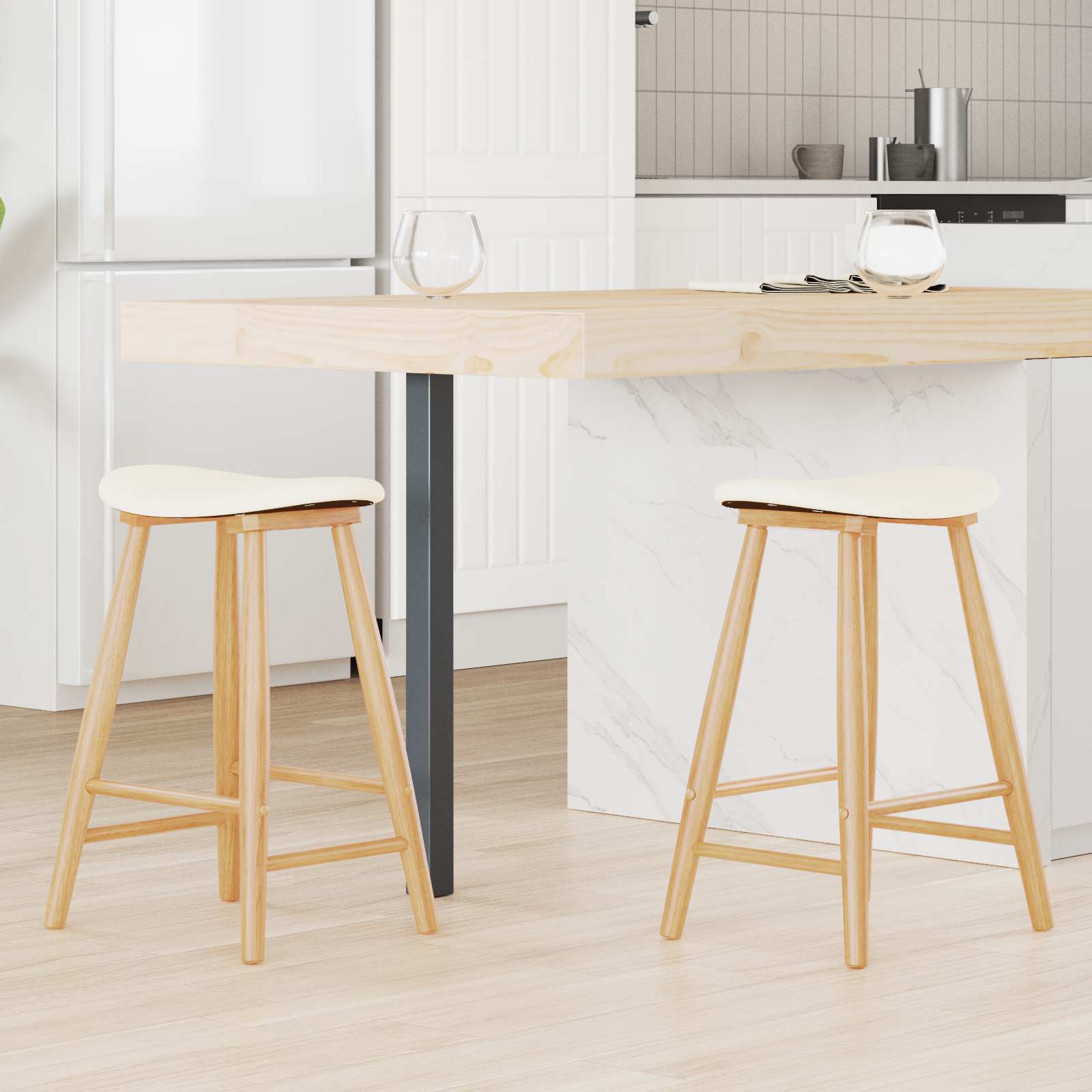 Sedie da pranzo 2 pcs Naturale 46 x 37 x 63 cm | homemem39