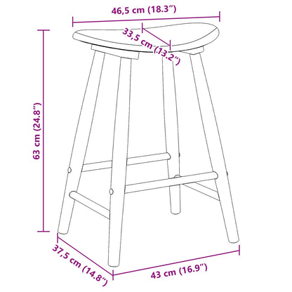 Sedie da pranzo 2 pcs Naturale 46 x 37 x 63 cm | homemem39