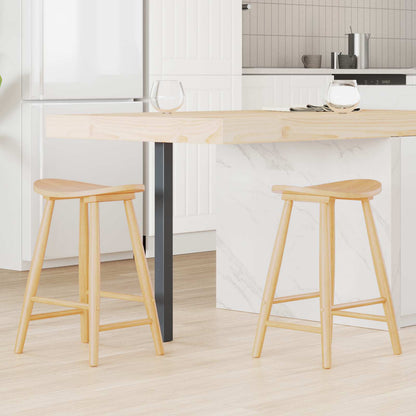 Sedie da pranzo 2 pz Legno di gomma solido Naturale