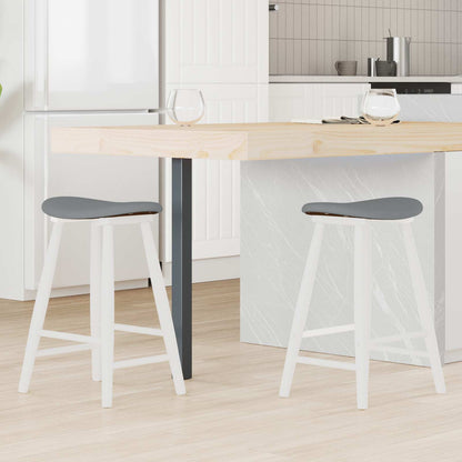 Sedie da pranzo 2 pz Legno di gomma solido Bianco