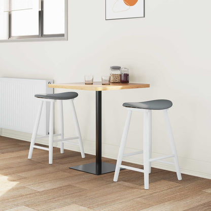 Sedie da pranzo 2 pz Legno di gomma solido Bianco