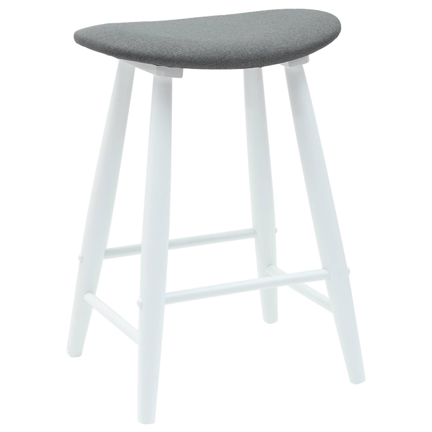 Sedie da pranzo 2 pz Legno di gomma solido Bianco