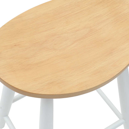 Sedie da pranzo 2 pz Legno di gomma solido Bianco