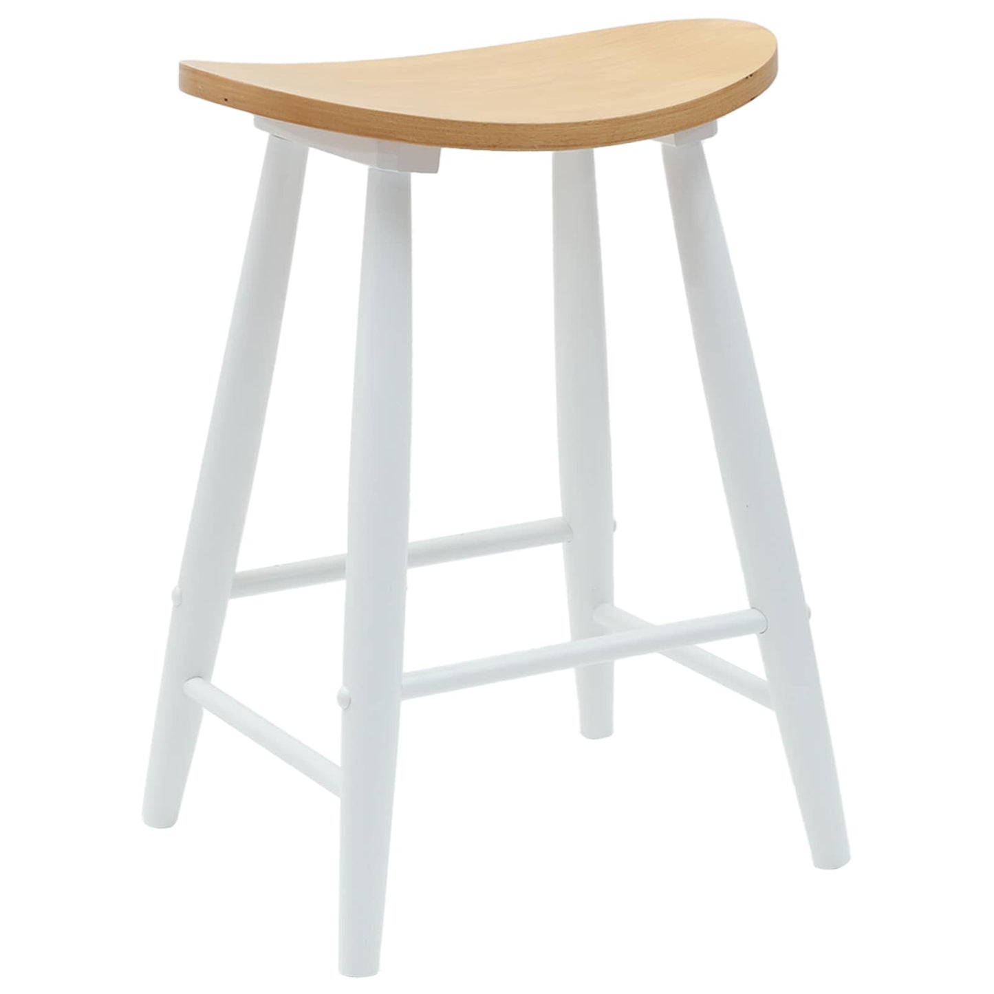Sedie da pranzo 2 pz Legno di gomma solido Bianco