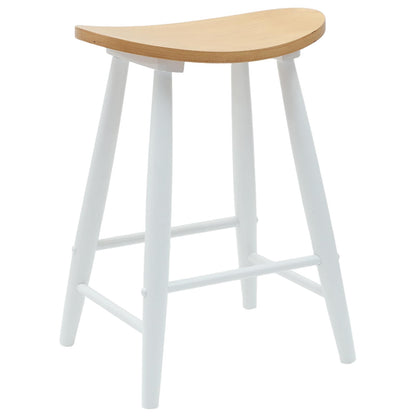 Sedie da pranzo 2 pz Legno di gomma solido Bianco