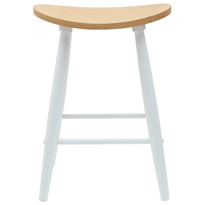 Sedie da pranzo 2 pz Legno di gomma solido Bianco