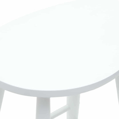 Sedie da pranzo 2 pz Legno di gomma solido Bianco