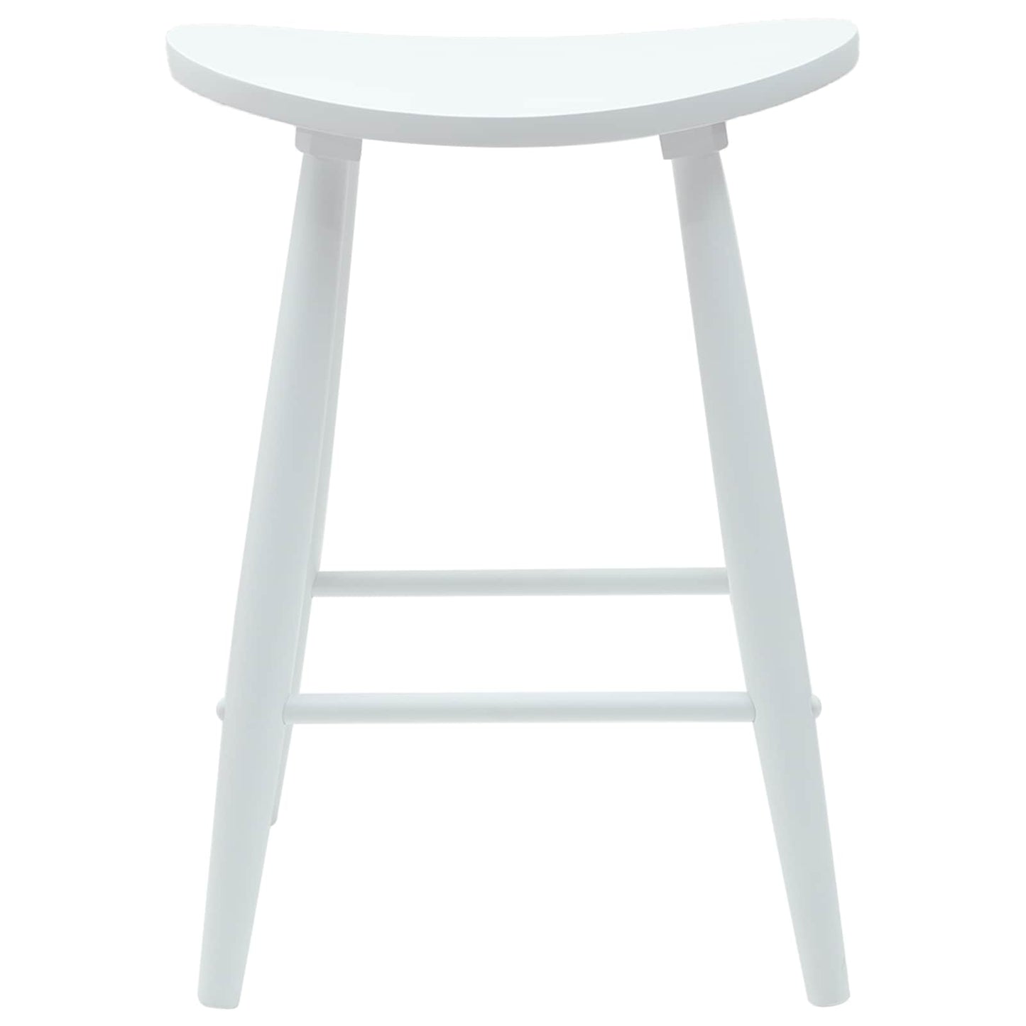 Sedie da pranzo 2 pz Legno di gomma solido Bianco