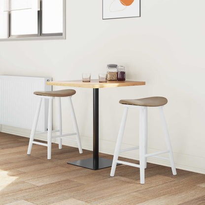 Sedie da pranzo 2 pz Legno di gomma solido Bianco