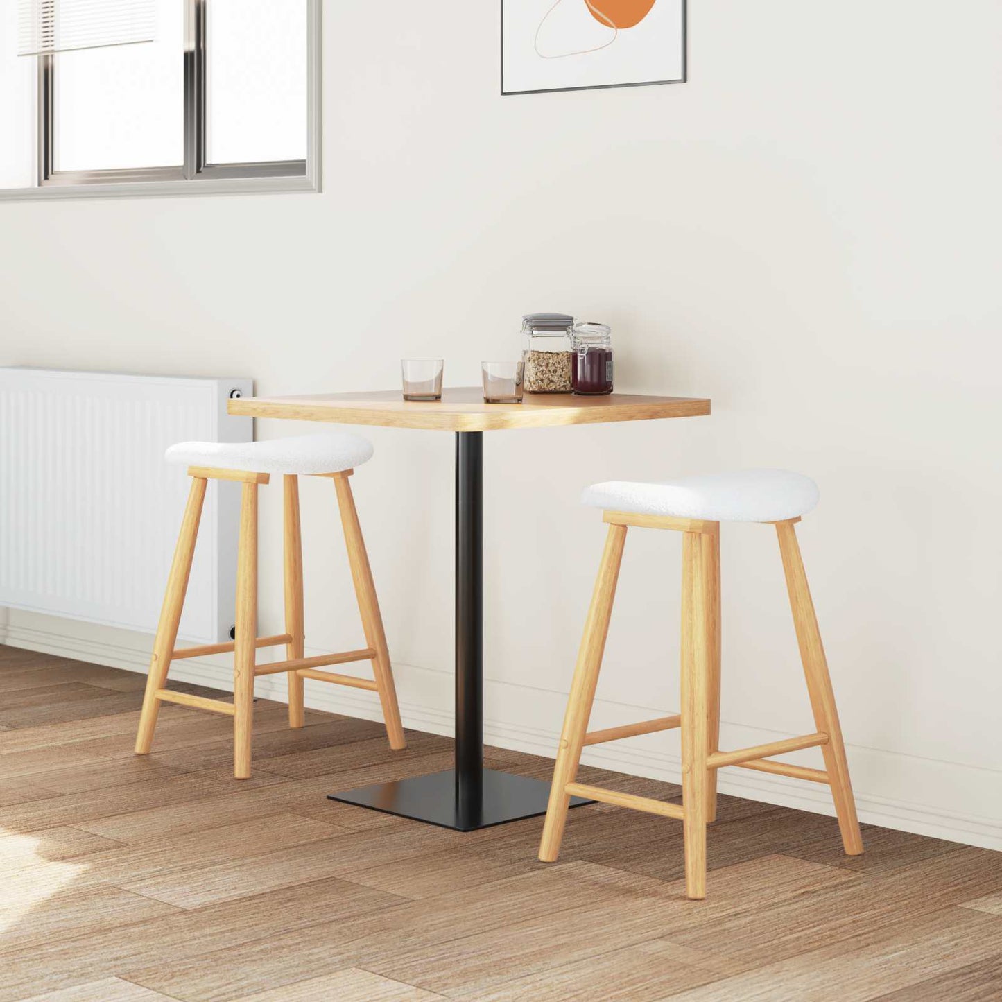 Sedie da pranzo 2 pz Legno di gomma solido Naturale