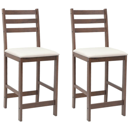 Sedie da pranzo 2 pz Legno di gomma solido Marrone Chiaro