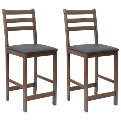 Sedie da pranzo 2 pz Legno di gomma solido Marrone Chiaro