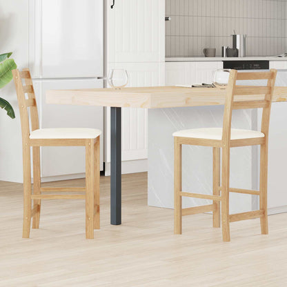 Sedie da pranzo 2 pz Legno di gomma solido Naturale