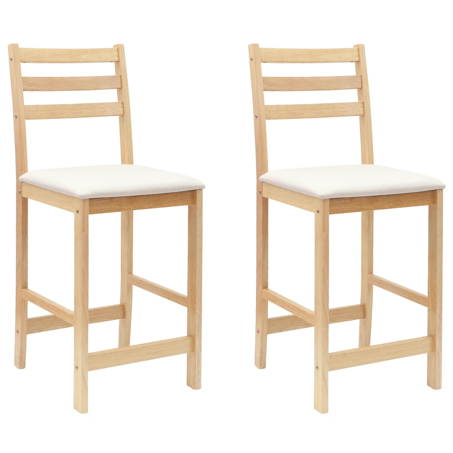 Sedie da pranzo 2 pz Legno di gomma solido Naturale