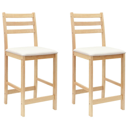 Sedie da pranzo 2 pz Legno di gomma solido Naturale