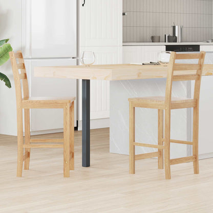Sedie da pranzo 2 pz Legno di gomma solido Naturale