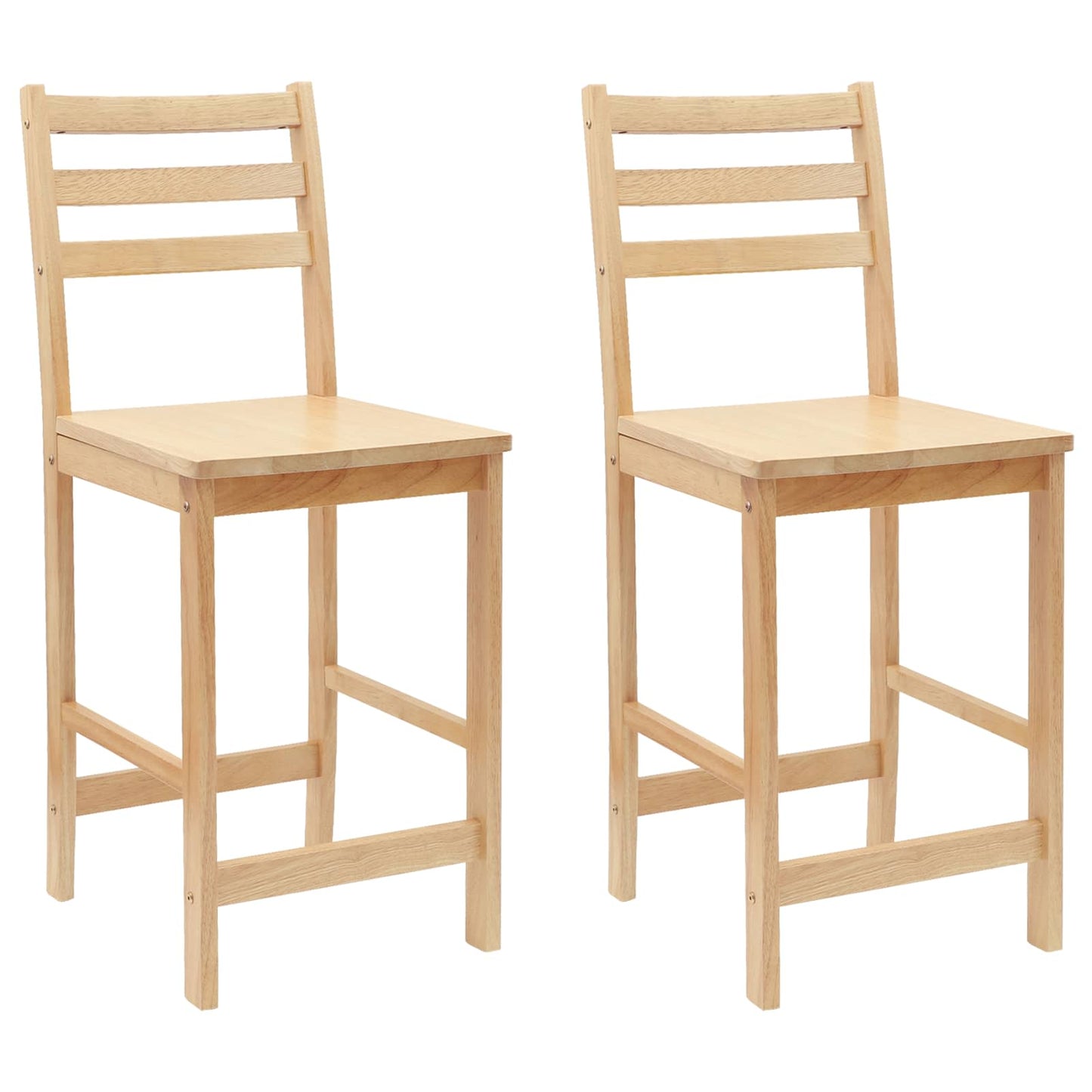 Sedie da pranzo 2 pz Legno di gomma solido Naturale