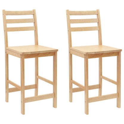 Sedie da pranzo 2 pz Legno di gomma solido Naturale