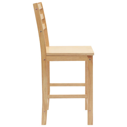 Sedie da pranzo 2 pz Legno di gomma solido Naturale