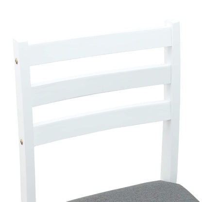 Sedie da pranzo 2 pz Legno di gomma solido Bianco