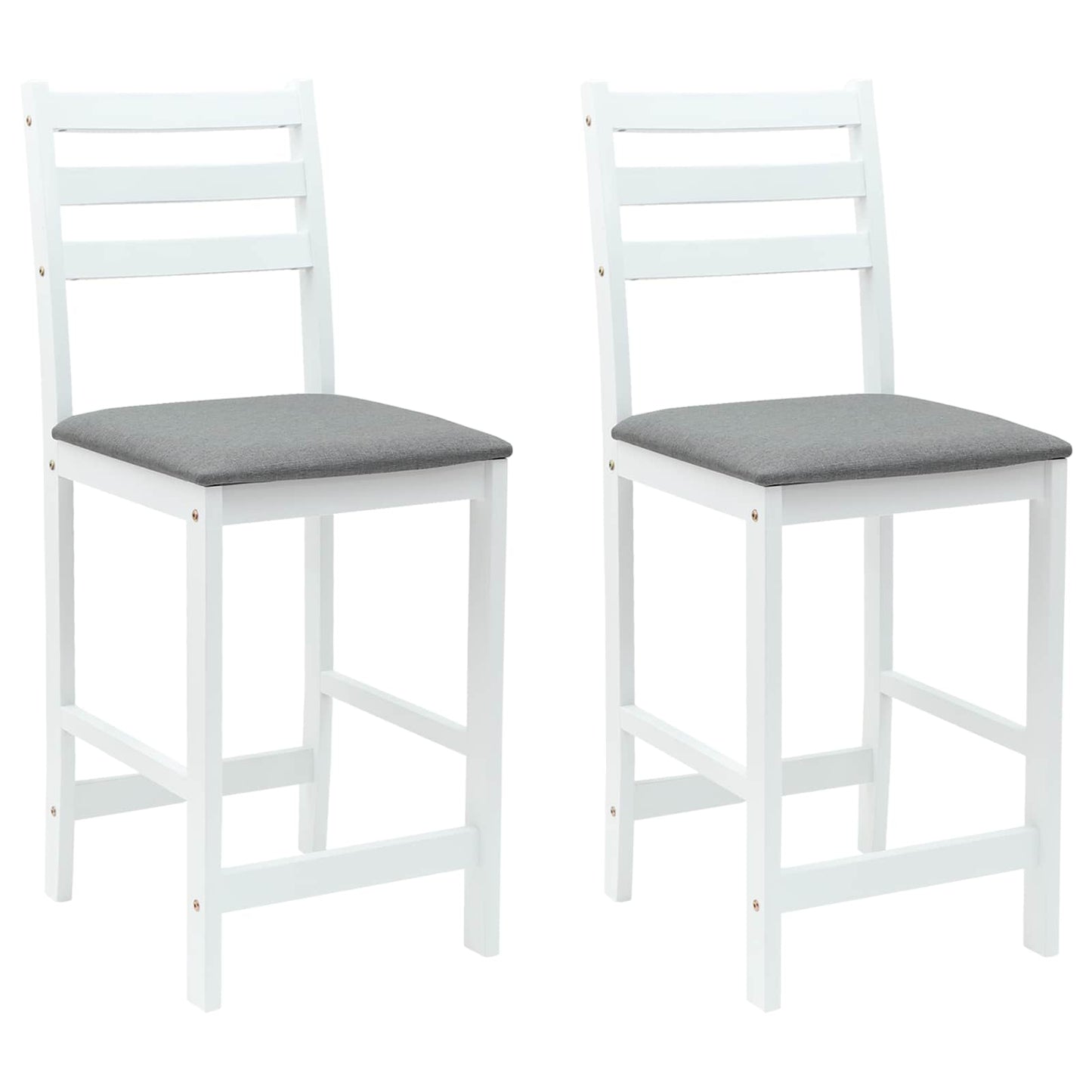 Sedie da pranzo 2 pz Legno di gomma solido Bianco