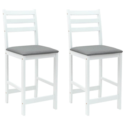 Sedie da pranzo 2 pz Legno di gomma solido Bianco