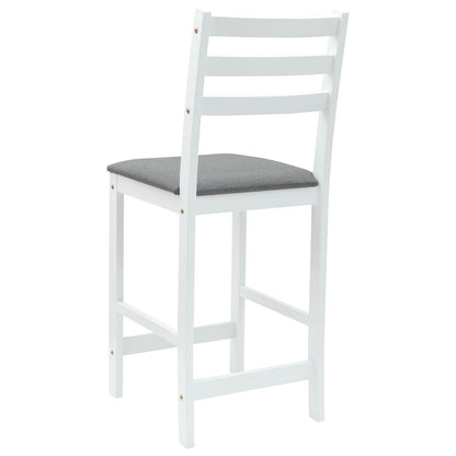 Sedie da pranzo 2 pz Legno di gomma solido Bianco