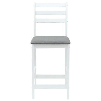 Sedie da pranzo 2 pz Legno di gomma solido Bianco