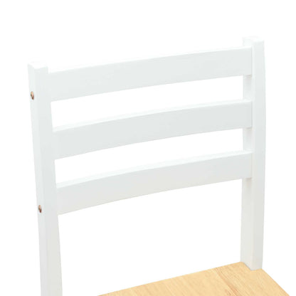 Sedie da pranzo 2 pz Legno di gomma solido Bianco
