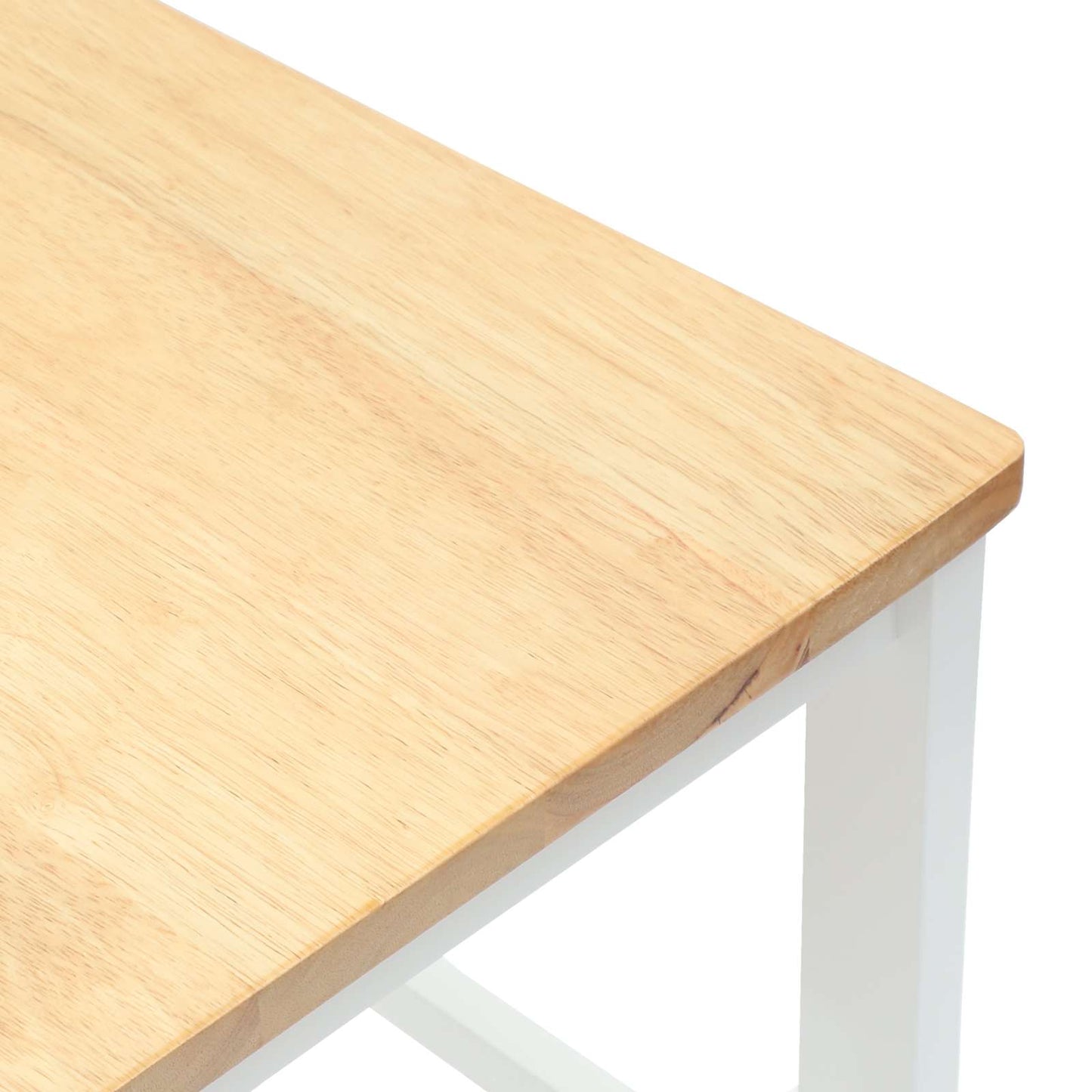 Sedie da pranzo 2 pz Legno di gomma solido Bianco