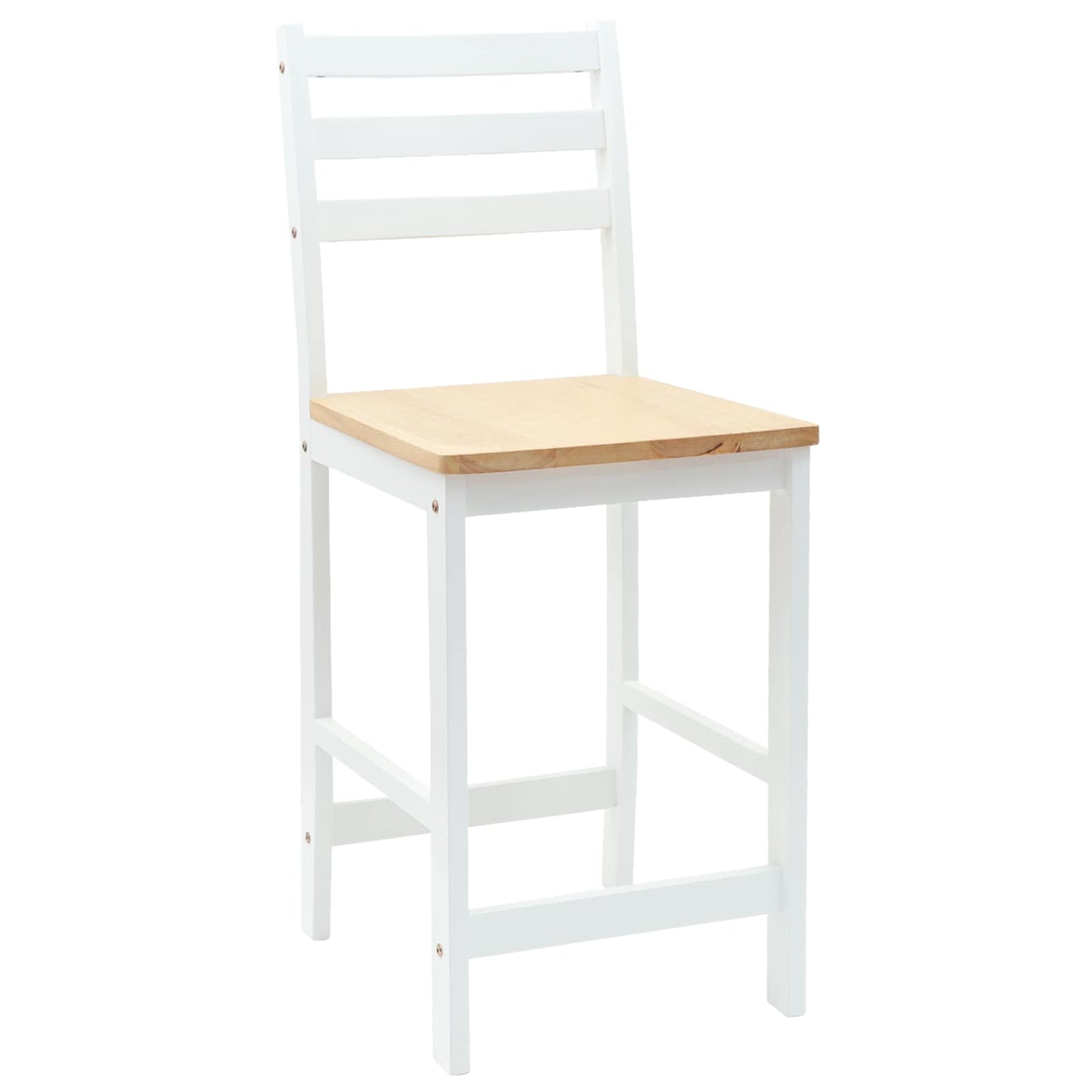 Sedie da pranzo 2 pz Legno di gomma solido Bianco