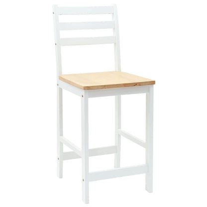 Sedie da pranzo 2 pz Legno di gomma solido Bianco