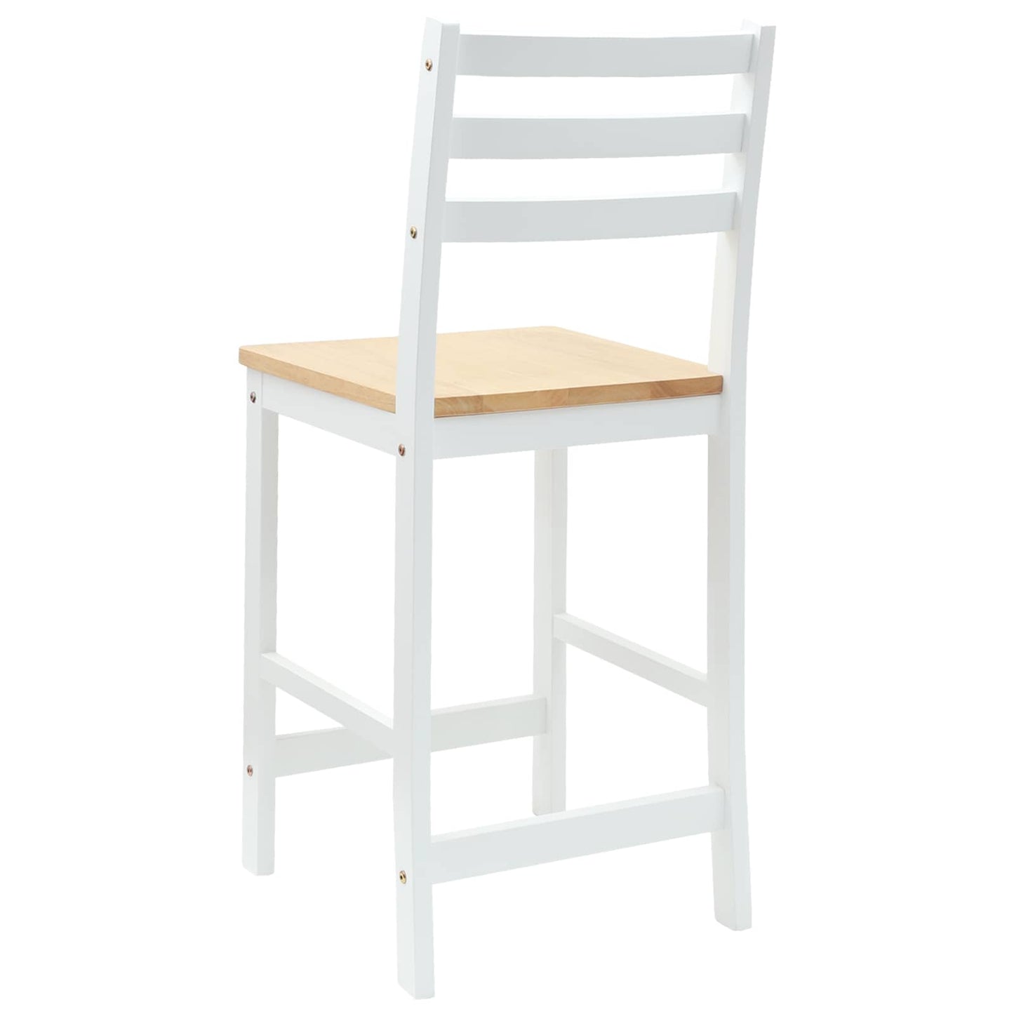 Sedie da pranzo 2 pz Legno di gomma solido Bianco