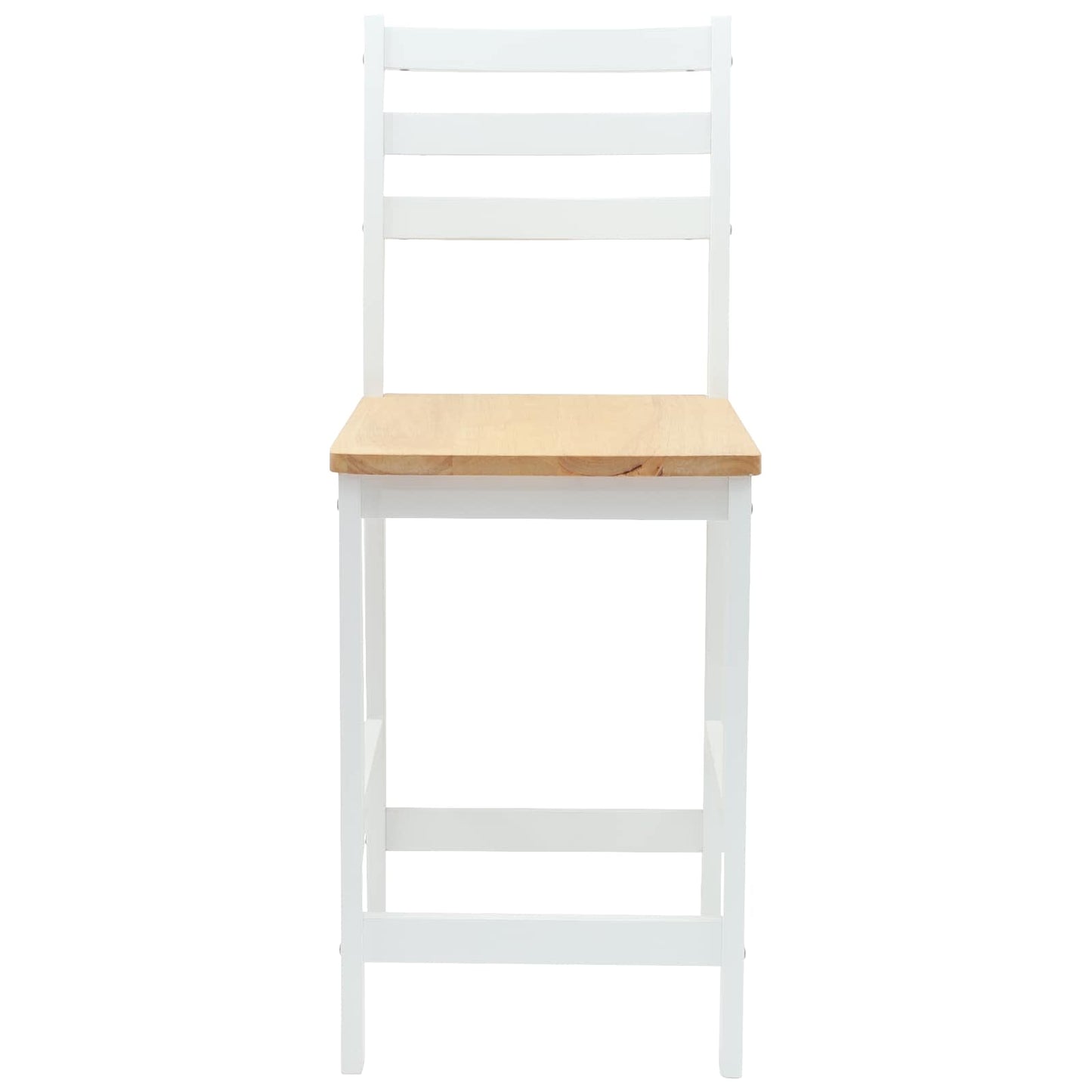 Sedie da pranzo 2 pz Legno di gomma solido Bianco