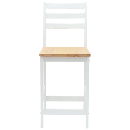 Sedie da pranzo 2 pz Legno di gomma solido Bianco