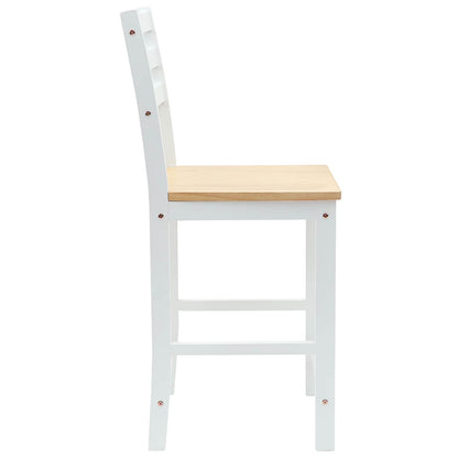 Sedie da pranzo 2 pz Legno di gomma solido Bianco