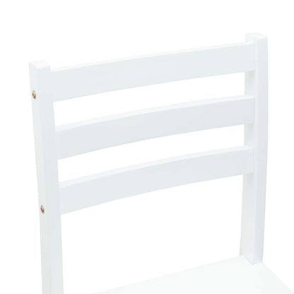 Sedie da pranzo 2 pz Legno di gomma solido Bianco