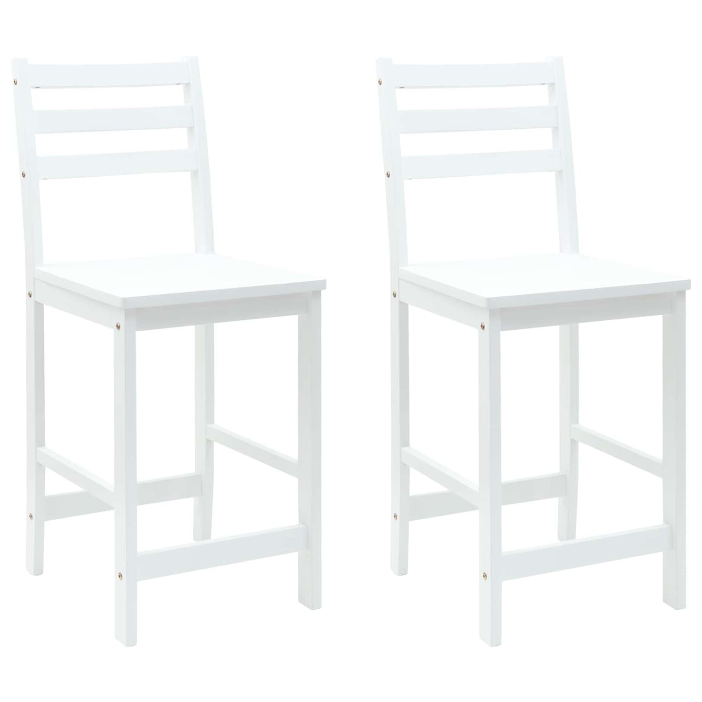 Sedie da pranzo 2 pz Legno di gomma solido Bianco