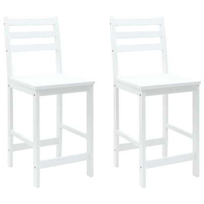 Sedie da pranzo 2 pz Legno di gomma solido Bianco