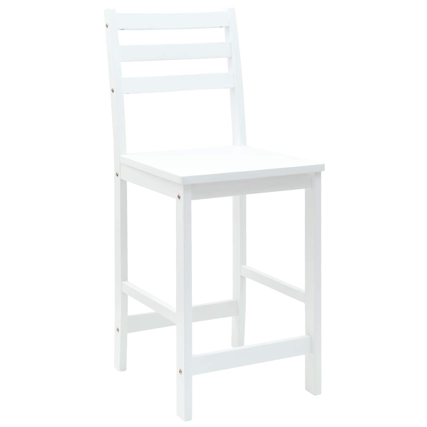 Sedie da pranzo 2 pz Legno di gomma solido Bianco