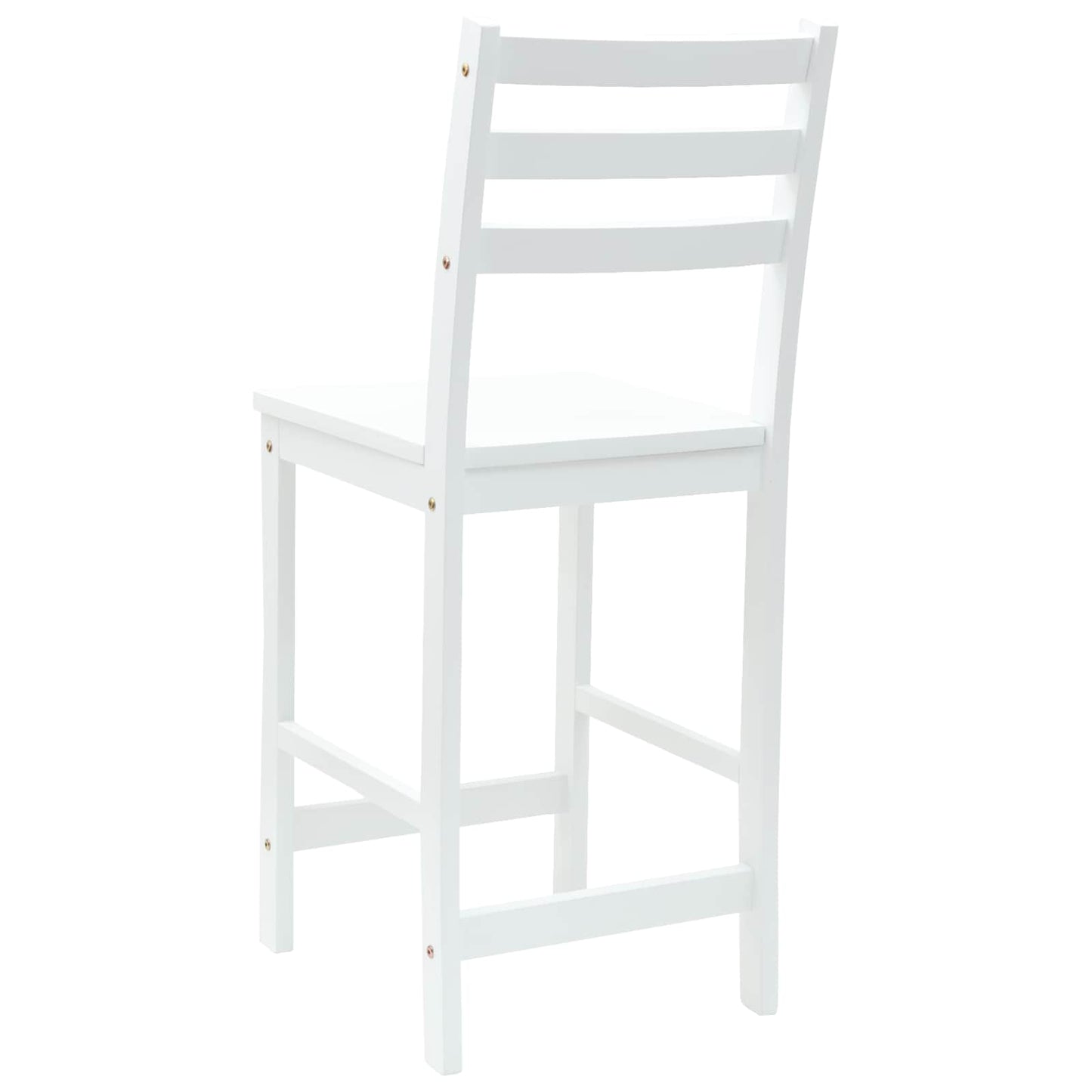 Sedie da pranzo 2 pz Legno di gomma solido Bianco