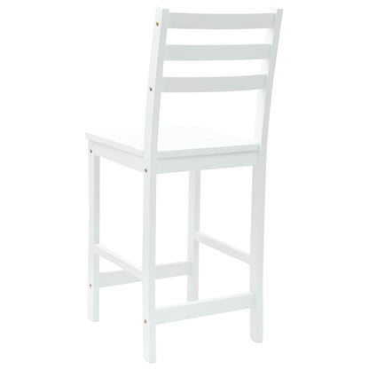 Sedie da pranzo 2 pz Legno di gomma solido Bianco