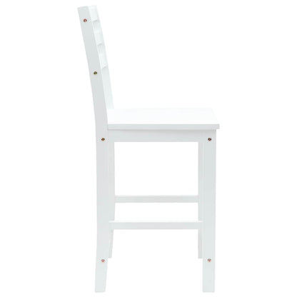 Sedie da pranzo 2 pz Legno di gomma solido Bianco