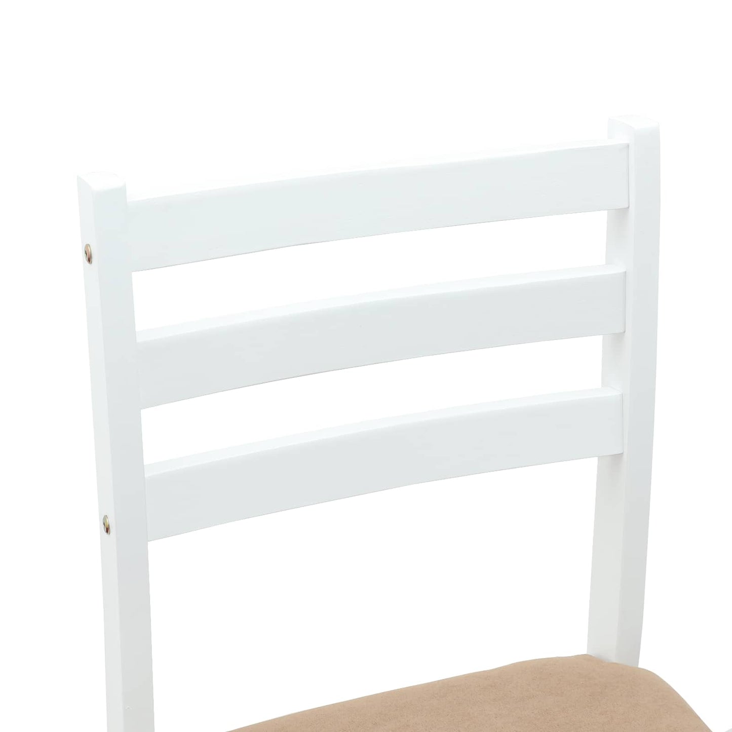 Sedie da pranzo 2 pz Legno di gomma solido Bianco