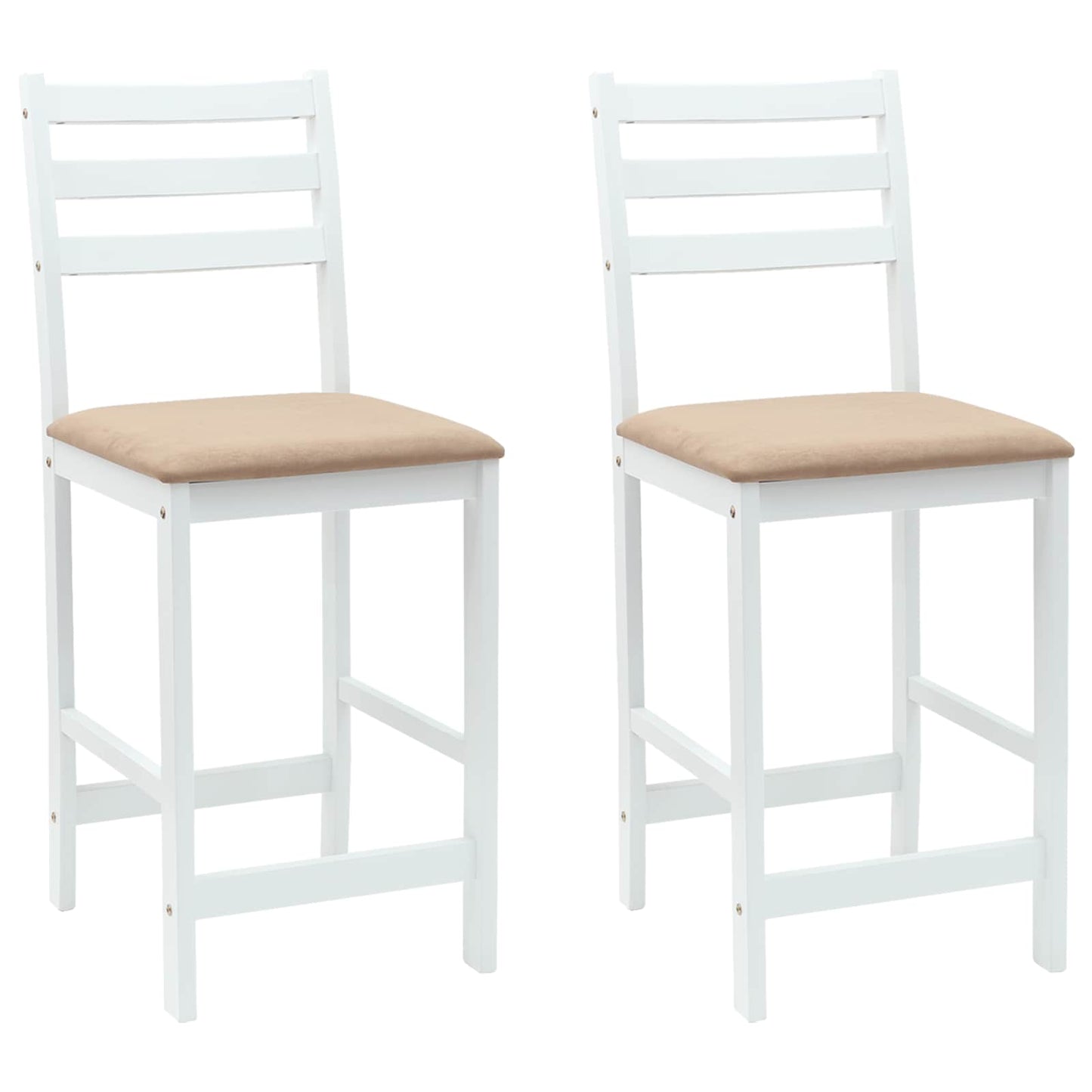 Sedie da pranzo 2 pz Legno di gomma solido Bianco