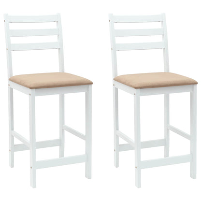 Sedie da pranzo 2 pz Legno di gomma solido Bianco