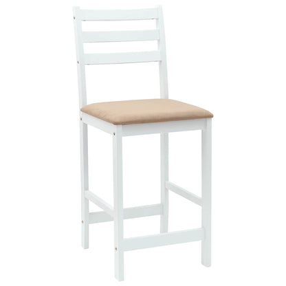 Sedie da pranzo 2 pz Legno di gomma solido Bianco