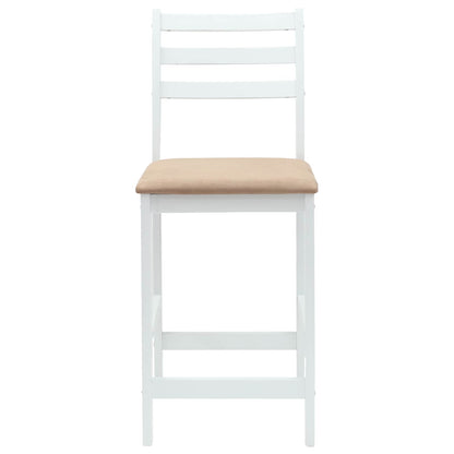 Sedie da pranzo 2 pz Legno di gomma solido Bianco
