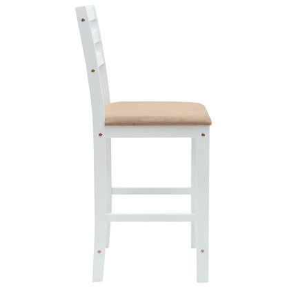 Sedie da pranzo 2 pz Legno di gomma solido Bianco