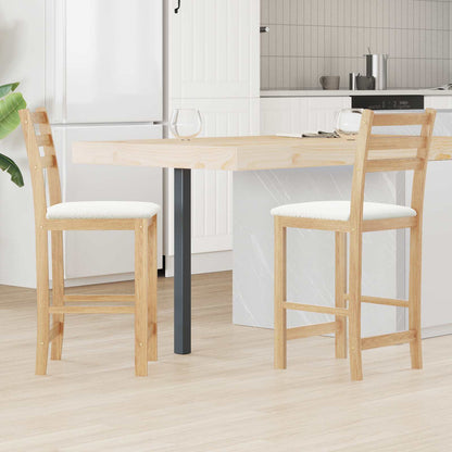 Sedie da pranzo 2 pz Legno di gomma solido Naturale